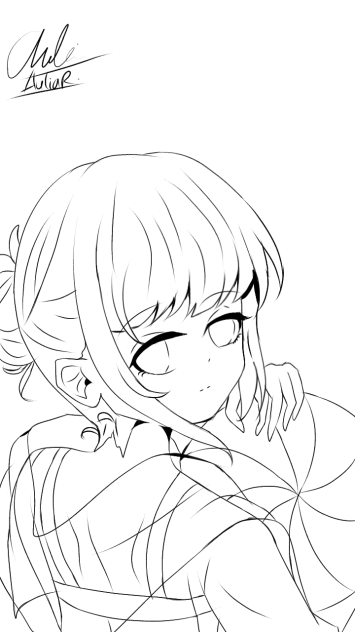 summer with Sunset lineart