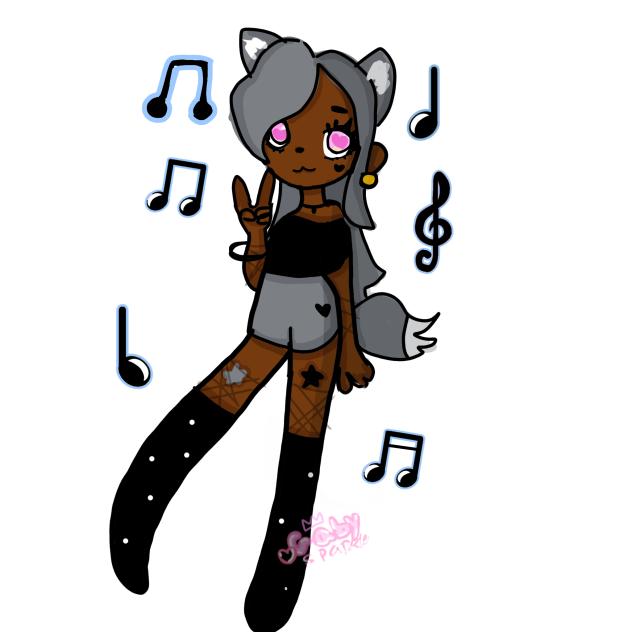 therian  wolf girl  drawing