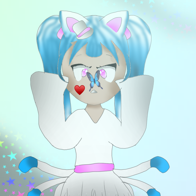Kitty girl with butterfly 🦋