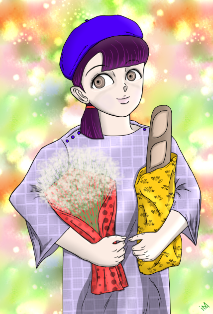 少女と花＊カスミソウ