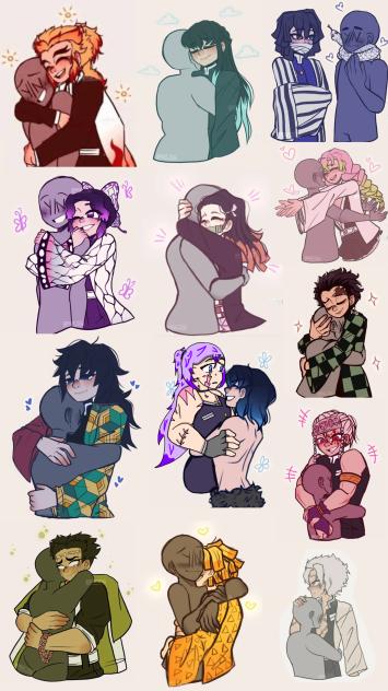 Demon slayer hugging u collab!!!