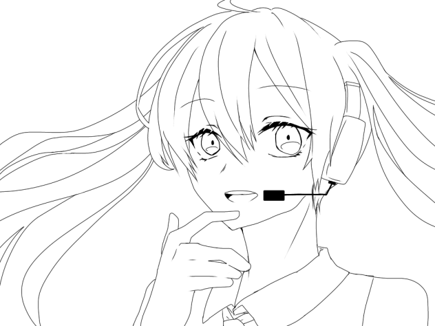 初音ミク　線画