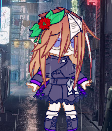 My character in rain