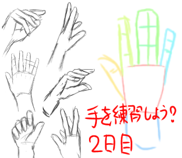 手を練習しよう！2日目