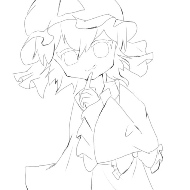 チビ幽々子でも幽々子でもない何か　の線画！