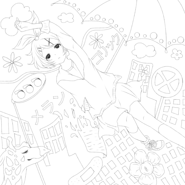 メランコリック　線画