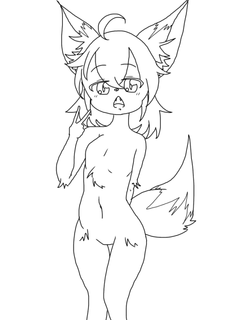 きつねちゃん(線画)