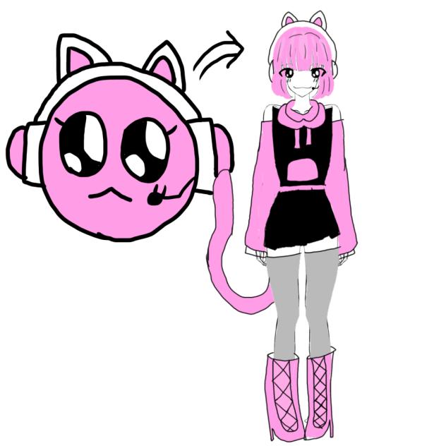pinkcat（オリキャラ）擬人化
