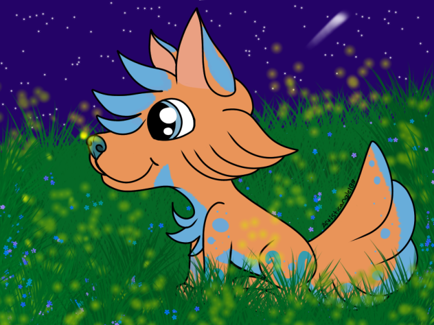 Orange And Blue Wolf (Art Trade) - Speed