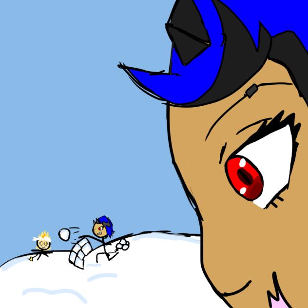 Watching a snowball fight!