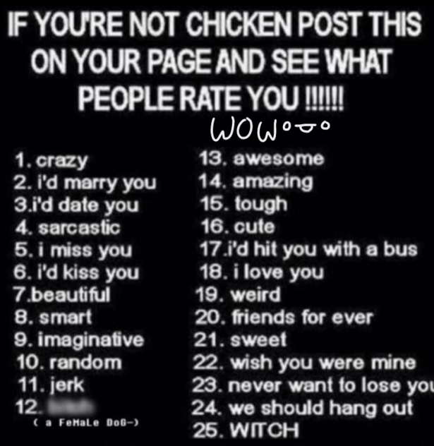 I ain’t a chicken 😏