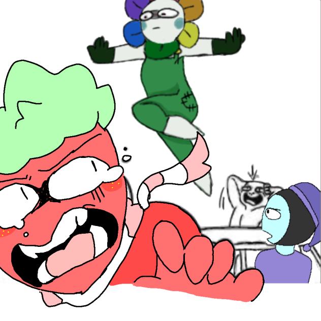 Sprout being chased by dandy