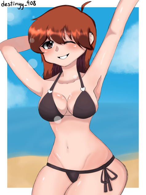 goth gf at the beach
