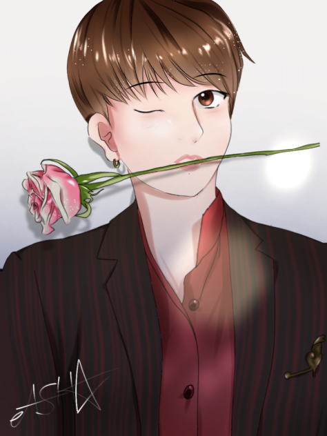 BTS Jungkook anime fan-art