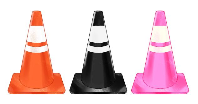 Y2K decorative traffic cones