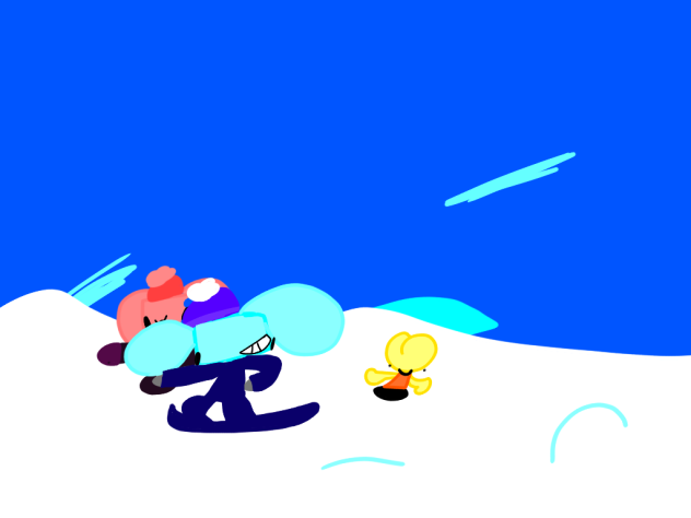 boarding some snow