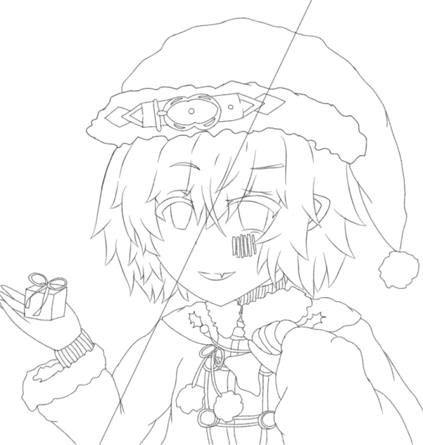 まふまふ ブラッククリスマス 線画 ベタ無し