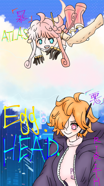 エッグヘッド編より  「悪」リリス 「暴」アトラス  描いてみた  。