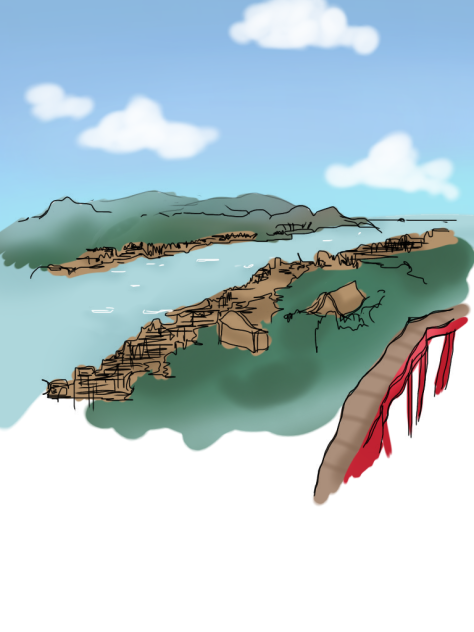 風景　塗り絵