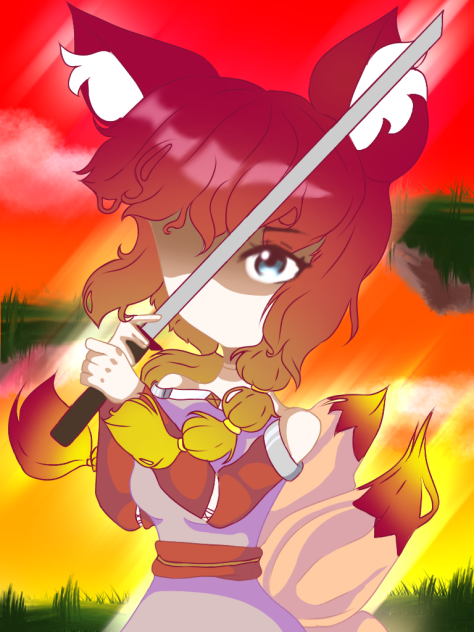 a battle in the floating islands - ibisPaint