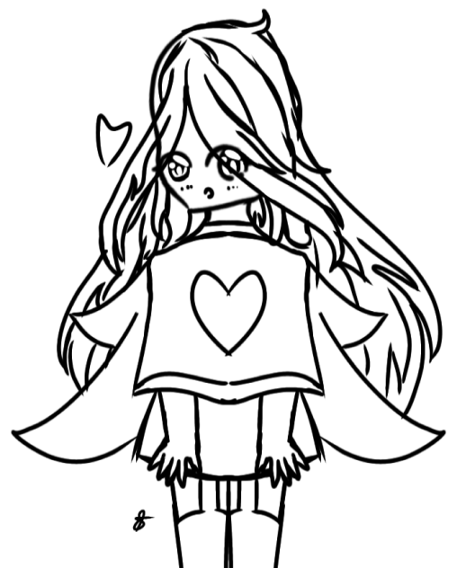 Girl with Hair that looks weird sketch