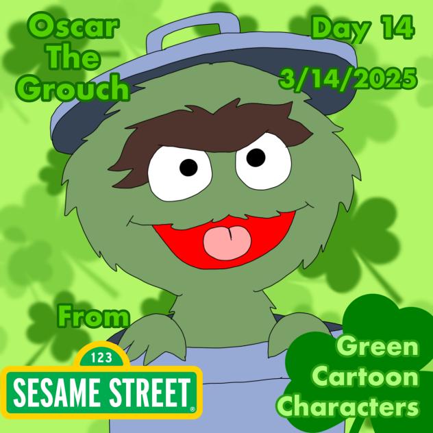Green Cartoon Characters Day 14 Oscar