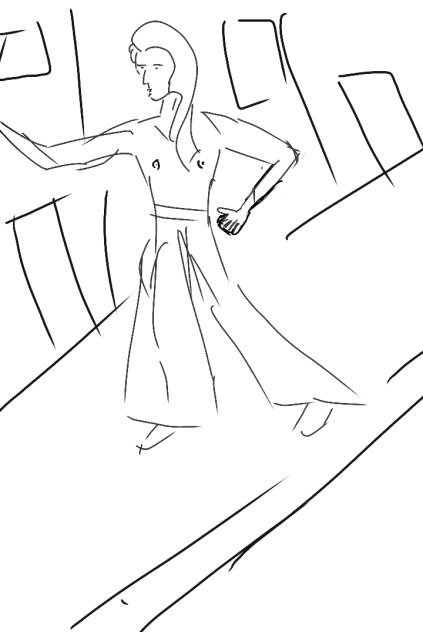 man, in belt bottoms