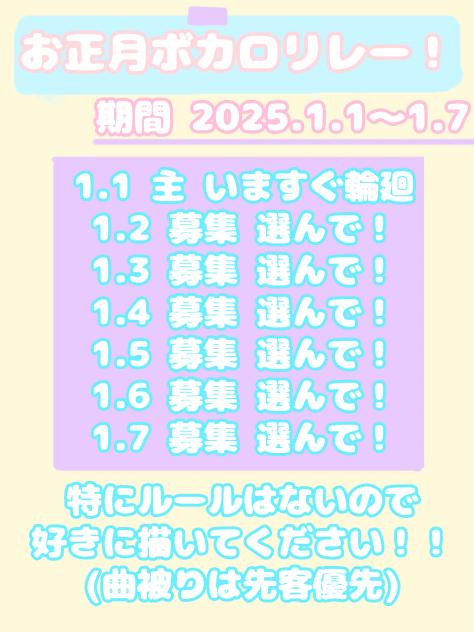 お正月ボカロリレー募集！