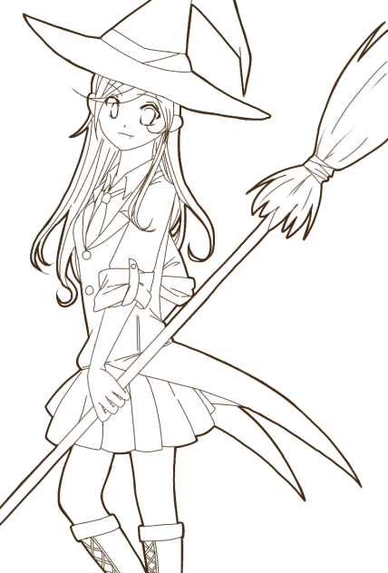 【線画】まじょっ子