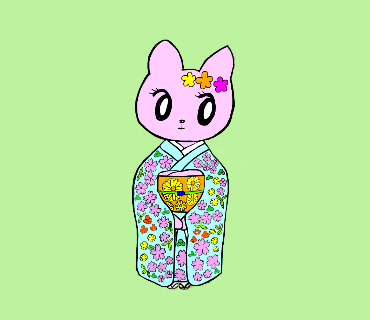 和服のフェリスニャン子ちゃん Ibispaint