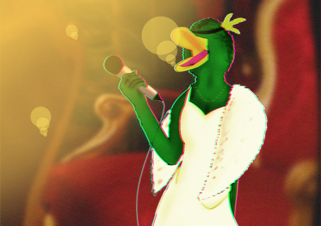 Duck in a flapper dress 🦆
