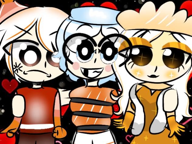 Fin and charampo and teagan 🧡🩵💛