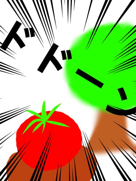 弟が描いた🍅🌳