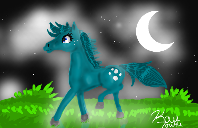 blue SpiritHorse speedpaint