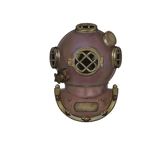 Antique scuba diver helmet