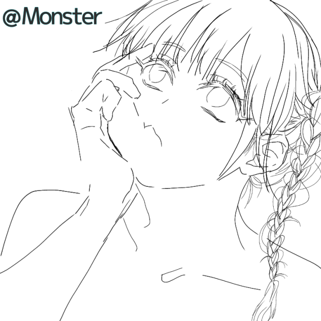 暇だなー。　線画・塗り絵に