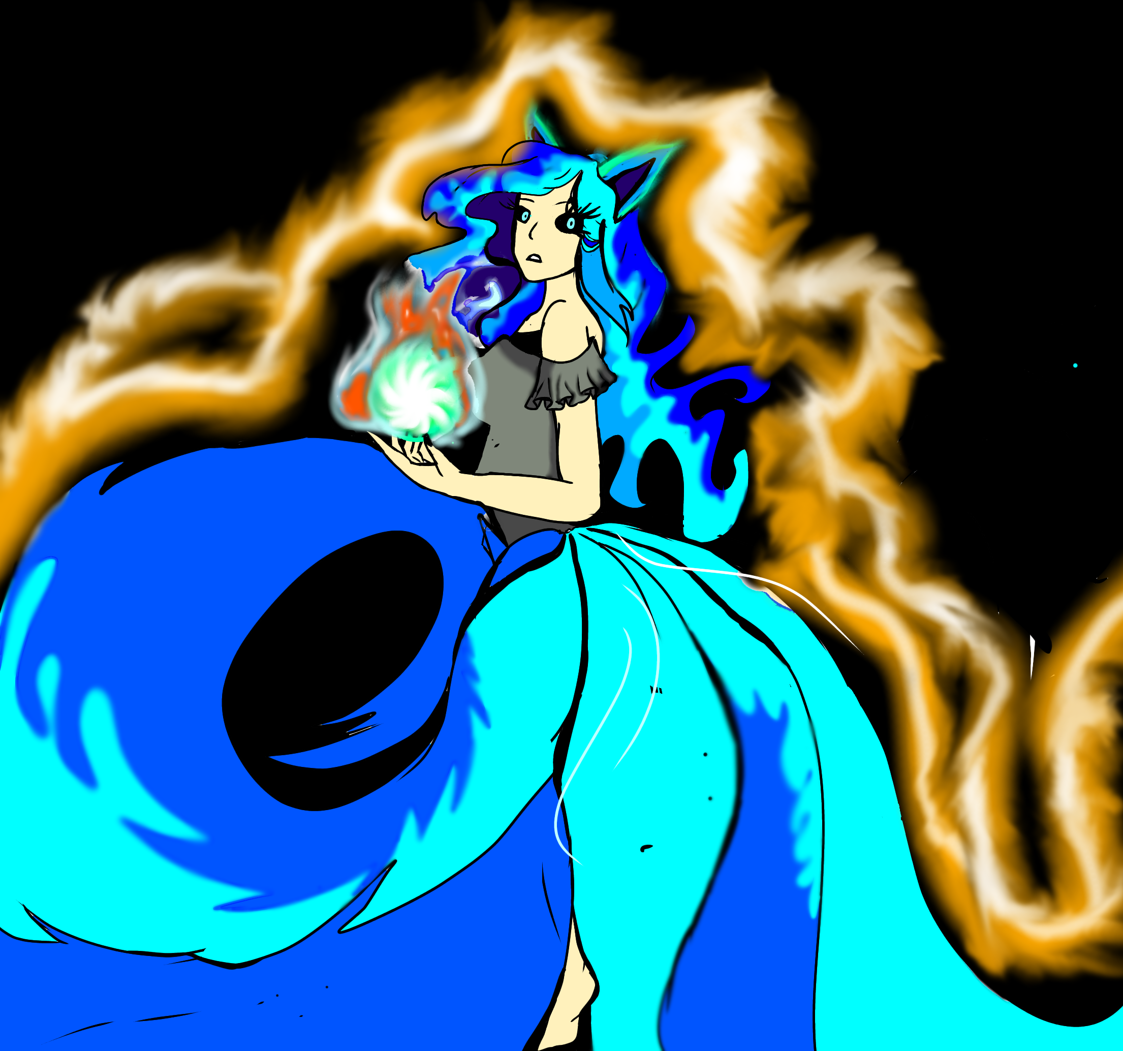 nine tail spirit.fox-girlwithsoulpower - ibisPaint