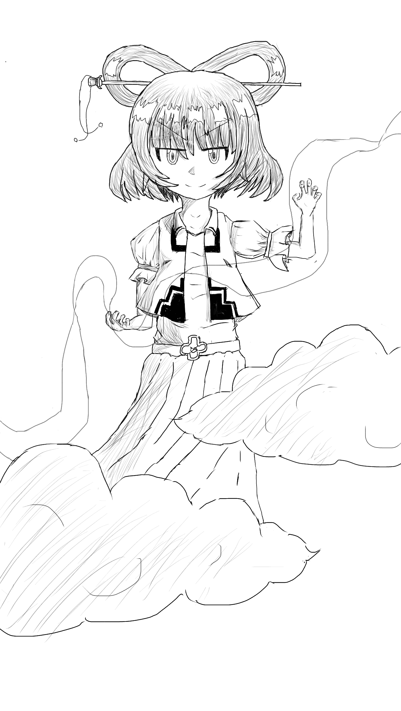 東方project 霍 青娥 線画 Ibispaint