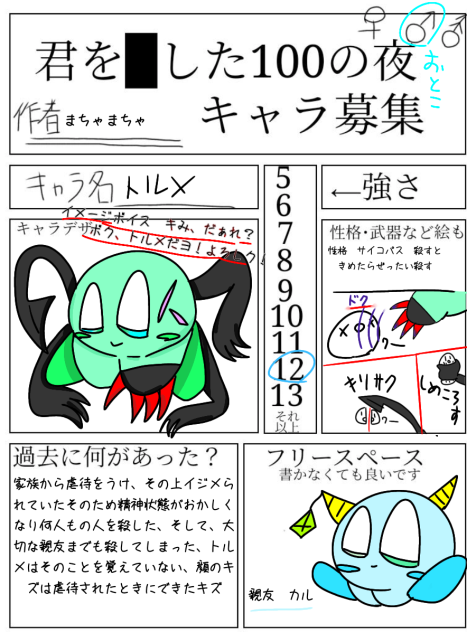君を■した100の夜キャラ募集です！