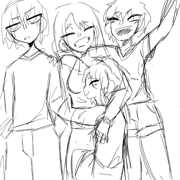 messy sketch for a drawing I'm doing