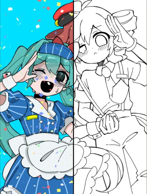 Asamiさんの線画塗りました！ミクちゃん