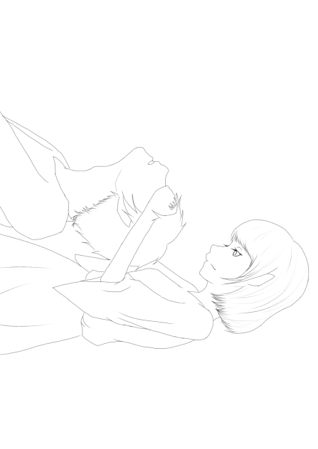 線画。塗っていただけるとありがたいです。