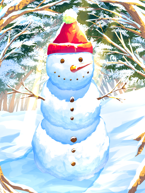 Snowman in the forest☃️❄