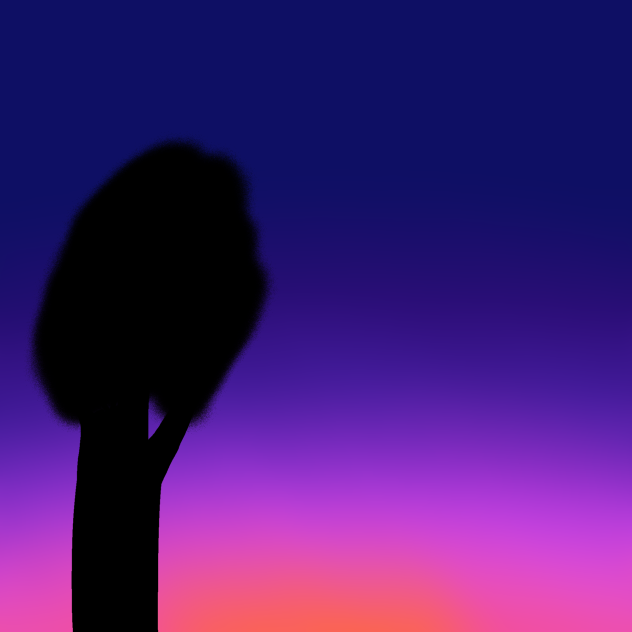 Tree in sunset - ibisPaint