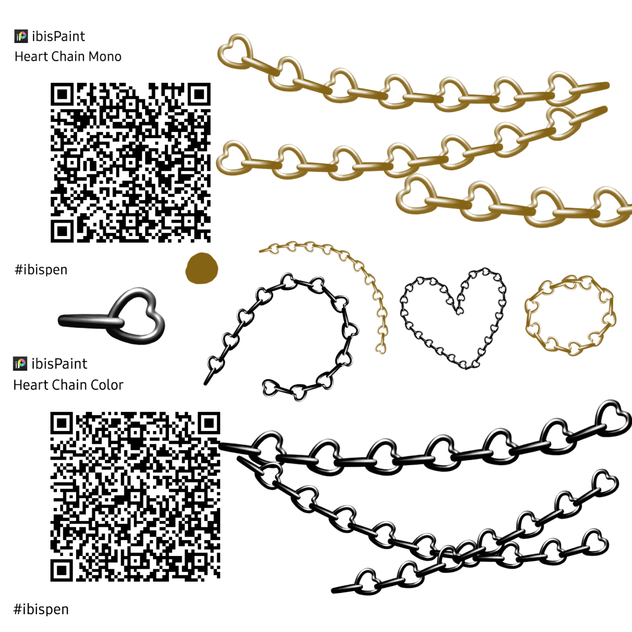 Heart Chain Brush - ibisPaint