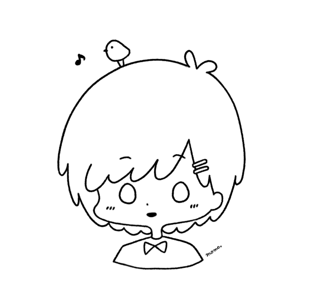 【線画 塗り絵】女の子
