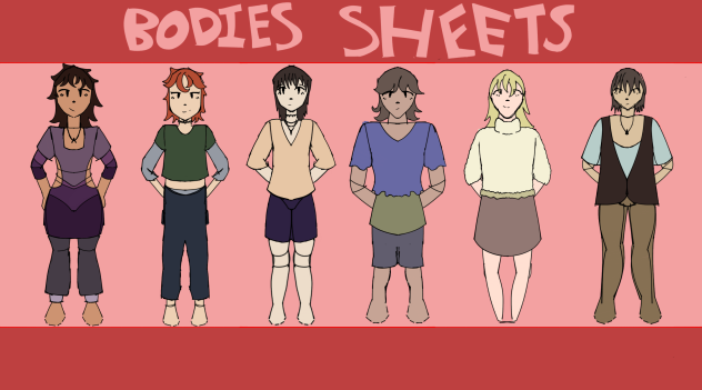 BODIES SHEETS (Bland colour)