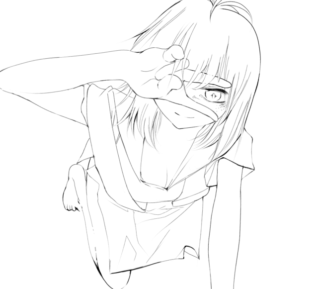 うちのこ、の妹　線画