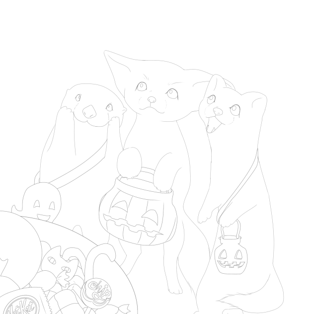 Trick or Treat（ラッコ、フェネックギツネ、イイズナ）