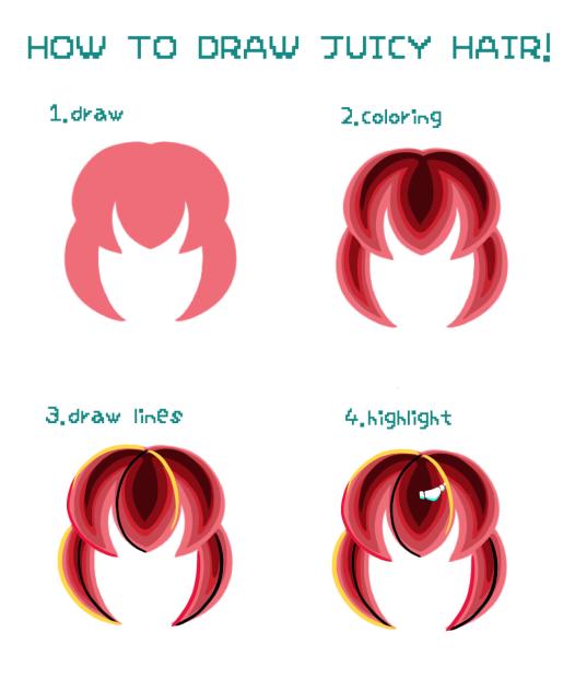 [EASY]HOW TO DRAW JUICY HAIR!